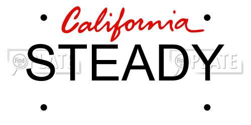 STEADY California License Plate