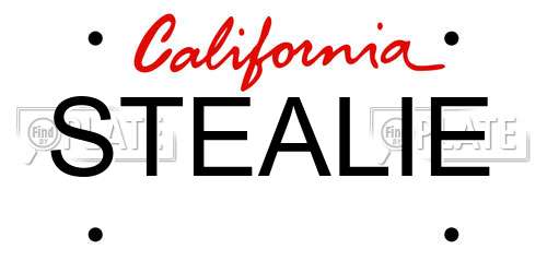 STEALIE California License Plate