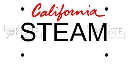 STEAM California License Plate