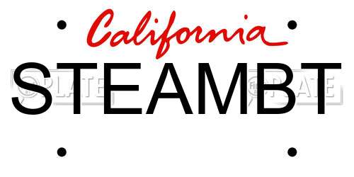 STEAMBT California License Plate