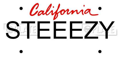 STEEEZY California License Plate