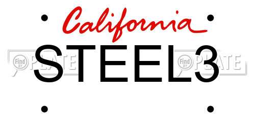 STEEL3 California License Plate