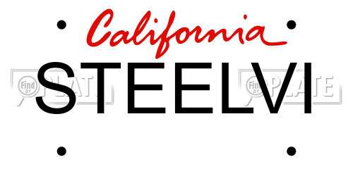 STEELVI California License Plate