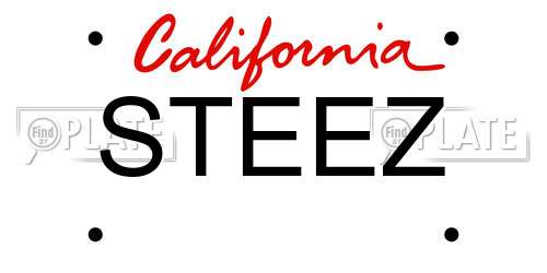 STEEZ California License Plate