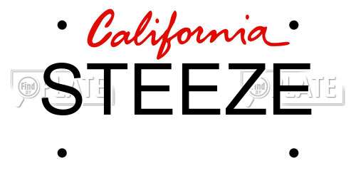 STEEZE California License Plate