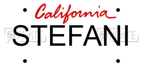 STEFANI California License Plate