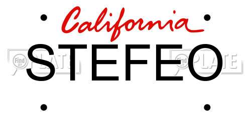 STEFEO California License Plate