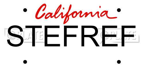 STEFREF California License Plate