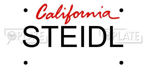 STEIDL California License Plate