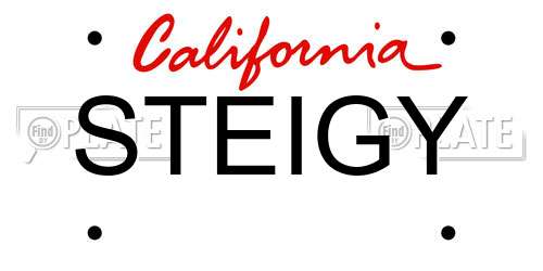 STEIGY California License Plate