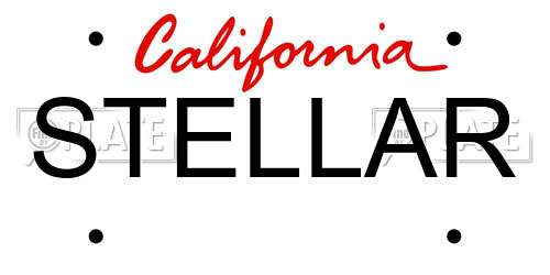 STELLAR California License Plate