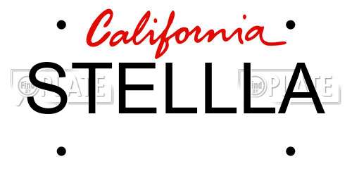 STELLLA California License Plate