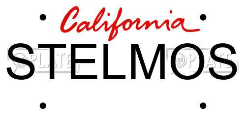 STELMOS California License Plate