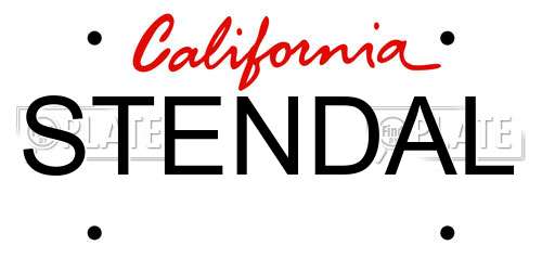 STENDAL California License Plate