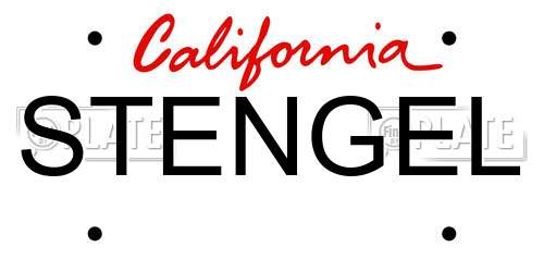 STENGEL California License Plate