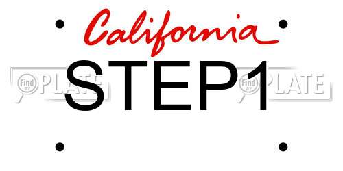 STEP1 California License Plate