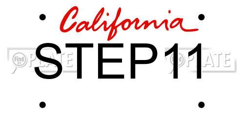 STEP11 California License Plate