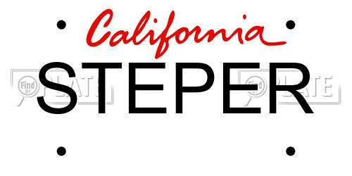 STEPER California License Plate
