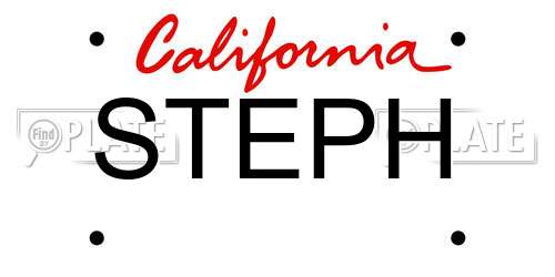 STEPH California License Plate