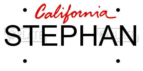 STEPHAN California License Plate