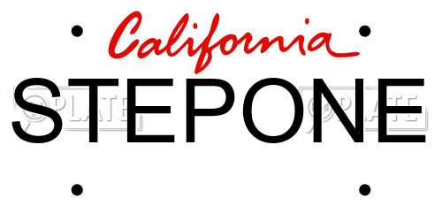 STEPONE California License Plate