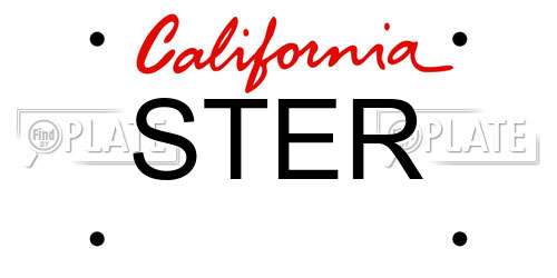STER California License Plate