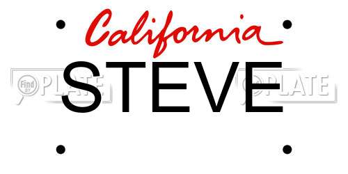 STEVE California License Plate