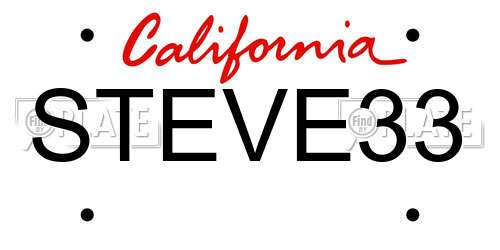 STEVE33 California License Plate