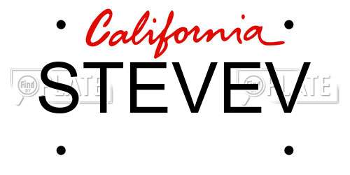 STEVEV California License Plate
