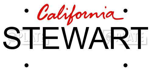 STEWART California License Plate