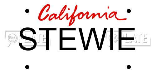 STEWIE California License Plate