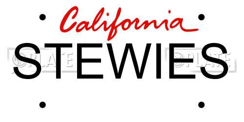 STEWIES California License Plate