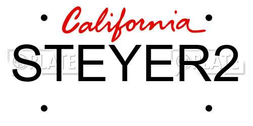 STEYER2 California License Plate
