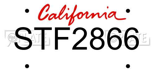 STF2866 California License Plate