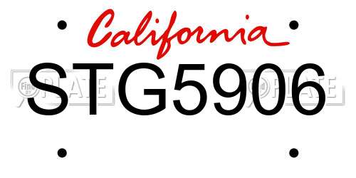 STG5906 California License Plate
