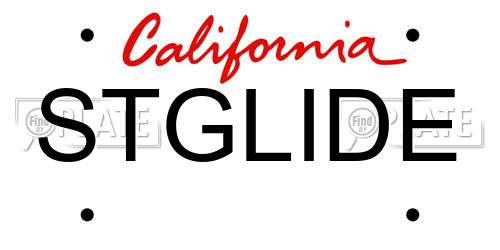 STGLIDE California License Plate