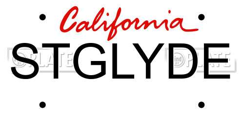 STGLYDE California License Plate