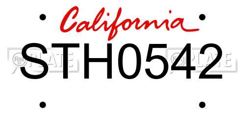 STH0542 California License Plate