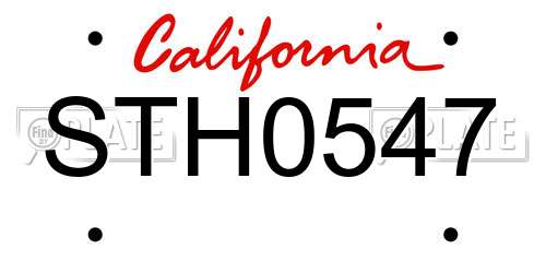 STH0547 California License Plate