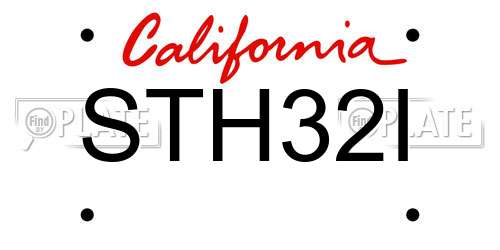 STH32I California License Plate