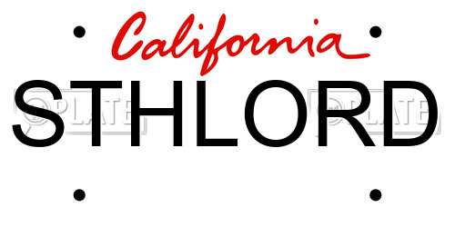 STHLORD California License Plate
