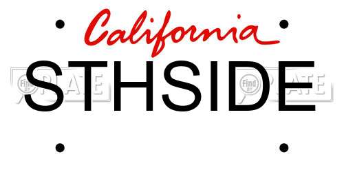 STHSIDE California License Plate