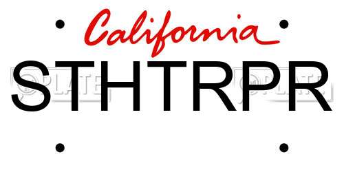 STHTRPR California License Plate