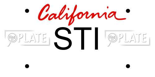 STI California License Plate