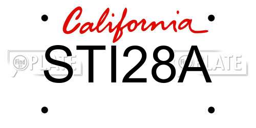 STI28A California License Plate