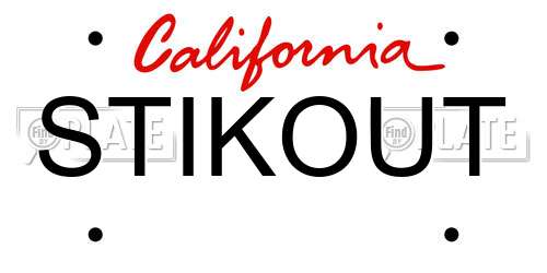 STIKOUT California License Plate