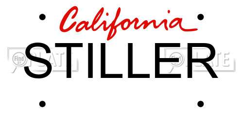 STILLER California License Plate