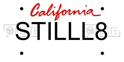 STILLL8 California License Plate