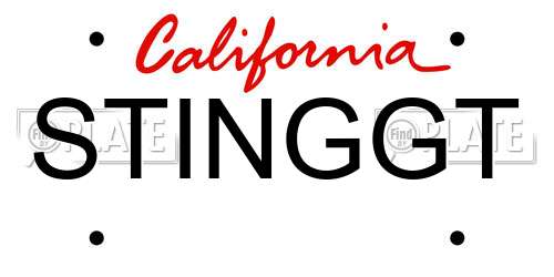 STINGGT California License Plate