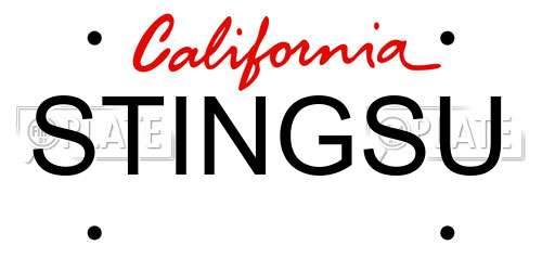STINGSU California License Plate